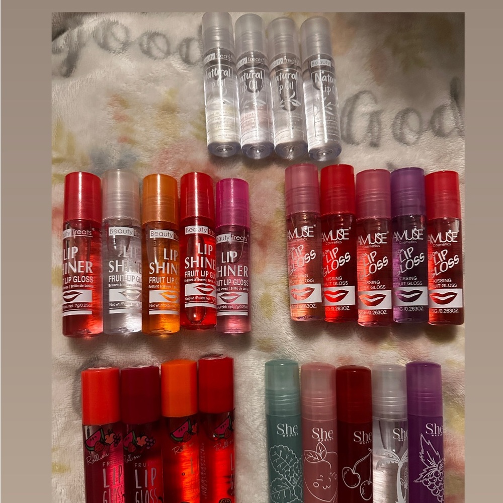 Lip Gloss Set - Red, Pink, Purple